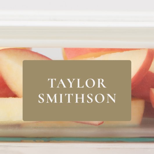 Einfache Elegant Earthy Minimal Ihren Namen Schule Etiketten (Befestigt)