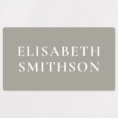Einfache Elegant Earthy Minimal Ihren Namen Schule Etiketten (Design 2)