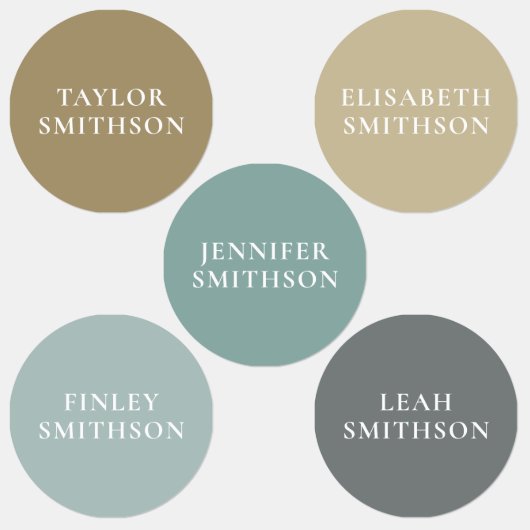 Einfache Elegant Earthy Minimal Ihren Namen Schule Etiketten (Gruppe)