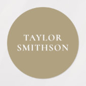 Einfache Elegant Earthy Minimal Ihren Namen Schule Etiketten (Design 1)