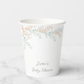 Einfache Elegant Eucalyptus Baby-Dusche Pappbecher (Rückseite)