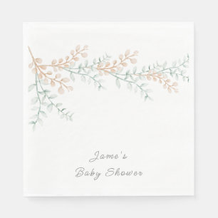 Einfache Elegant Eucalyptus Baby-Dusche Serviette