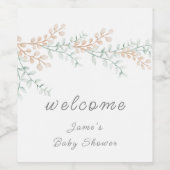 Einfache Elegant Eucalyptus Baby Dusche Willkommen Weinetikett (Einzelnes Label)
