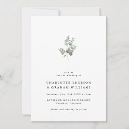 Einfache Elegant Eucalyptus Wedding Einladung