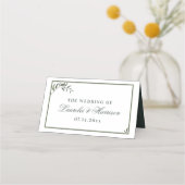 Einfache Elegant Eucalyptus Wedding Platzkarte (Rückseite)