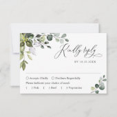 Einfache Elegant Eucalyptus Wedding RSVP Card Karte (Vorderseite)