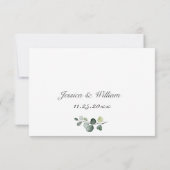 Einfache Elegant Eucalyptus Wedding RSVP Card Karte (Rückseite)