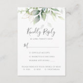 Einfache Elegant Eucalyptus Wedding RSVP Karte (Vorderseite)