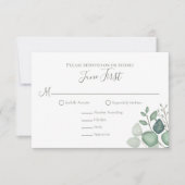 Einfache Elegant Eukalyptus Greenerage Foliage Cla RSVP Karte (Vorderseite)