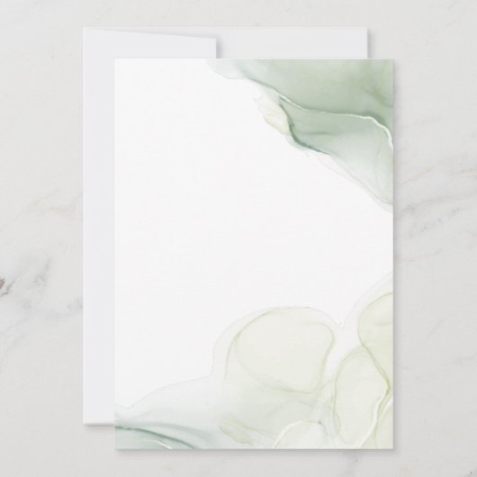 Einfache Elegant Eukalyptus Greenerity Wedding Einladung (Rückseite)