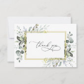 Einfache Elegant Eukalyptus Watercolor Grüne Dankeskarte (Vorderseite)