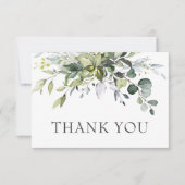 Einfache Elegant Eukalyptus Watercolor Grüne Dankeskarte (Vorderseite)