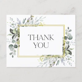 Einfache Elegant Eukalyptus Watercolor Grüne Postkarte