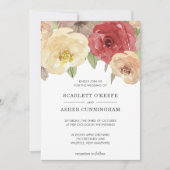 Einfache Elegant Fall Floral Wedding Einladung (Vorderseite)