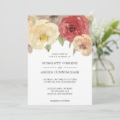 Einfache Elegant Fall Floral Wedding Einladung (Stehend Vorderseite)