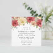 Einfache Elegant Fall Floral Wedding Einladung (Stehend Vorderseite)