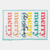 Einfache Elegant farbenfroh Blauer Frohe Weihnacht Geschirrtuch (Horizontal)