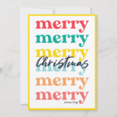 Einfache Elegant farbenfroh Gelb Frohe Weihnachten (Vorderseite)
