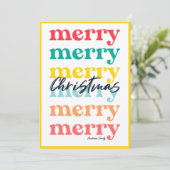 Einfache Elegant farbenfroh Gelb Frohe Weihnachten (Stehend Vorderseite)
