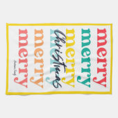 Einfache Elegant farbenfroh Gelb Frohe Weihnachten Geschirrtuch (Horizontal)