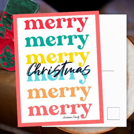 Einfache Elegant farbenfrohe Rot Frohe Weihnachten