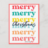 Einfache Elegant farbenfrohe Rot Frohe Weihnachten (Vorderseite)
