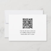 Einfache Elegant Floral Dusty Blue QR Code Hochzei RSVP Karte (Rückseite)