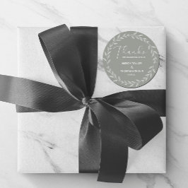 Einfache Elegant floral Sage Green Danke Aufkleber