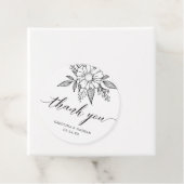 Einfache Elegant Floral Wedding Danke Black Geschenkanhänger (Beispiel)