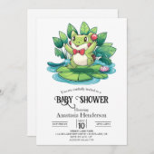 Einfache Elegant Frog Baby Dusche Einladung (Vorne/Hinten)