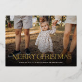 Einfache Elegant Frohe Weihnachten Folien Feiertagskarte (Vorderseite)