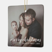 Einfache Elegant Frohe Weihnachten Keramikornament (Links)