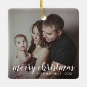 Einfache Elegant Frohe Weihnachten Keramikornament (Vorderseite)