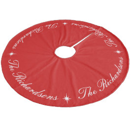 Einfache Elegant Frohe Weihnachten Personalisierte Fleece Weihnachtsbaumdecke