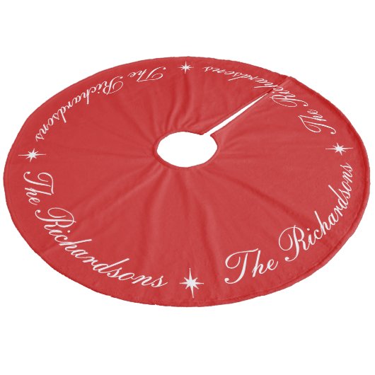 Einfache Elegant Frohe Weihnachten Personalisierte Fleece Weihnachtsbaumdecke (Schrägansicht)