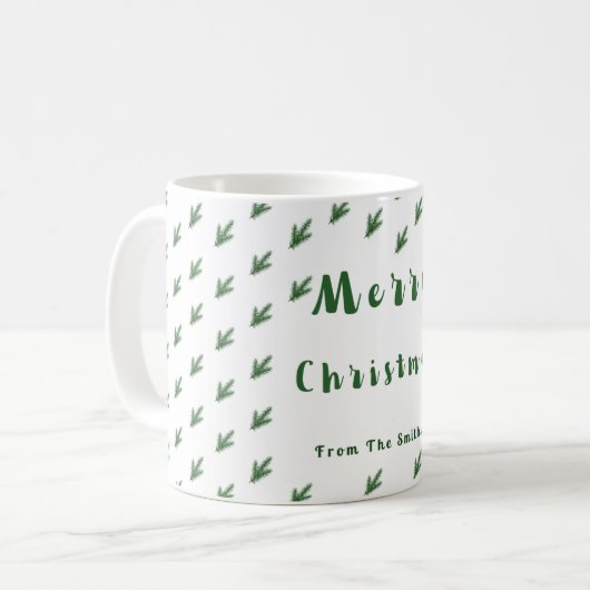 Einfache Elegant Frohe Weihnachten-Tasse Kaffeetasse (Vorderseite Links)