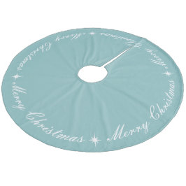 Einfache Elegant Frohe Weihnachtsfeiertage Blau Fleece Weihnachtsbaumdecke