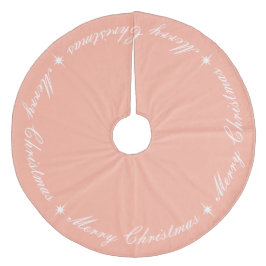 Einfache Elegant Frohe Weihnachtsschrift Blush Pin Fleece Weihnachtsbaumdecke
