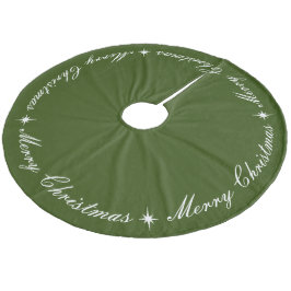 Einfache Elegant frohe Weihnachtsschrift Dark Gree Fleece Weihnachtsbaumdecke