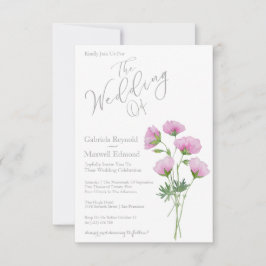 Einfache Elegant-Geranium-Blumenhochzeit Einladung