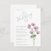 Einfache Elegant-Geranium-Blumenhochzeit Einladung (Vorne/Hinten)