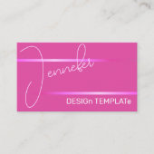 Einfache Elegant Girly Pink Lines Siganture Luxus Visitenkarte (Vorderseite)