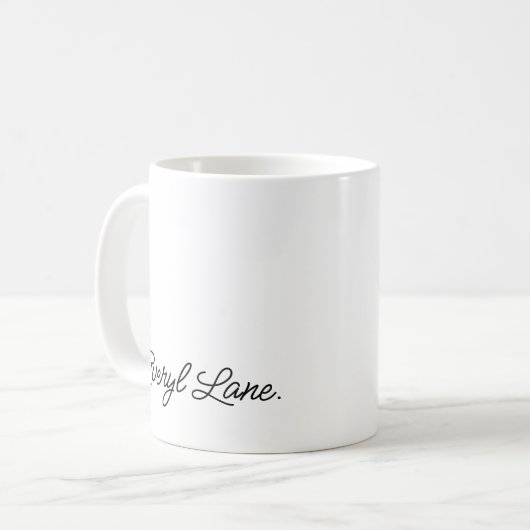 Einfache Elegant Girly Script Calligrafy Name Kaffeetasse (Vorderseite Links)