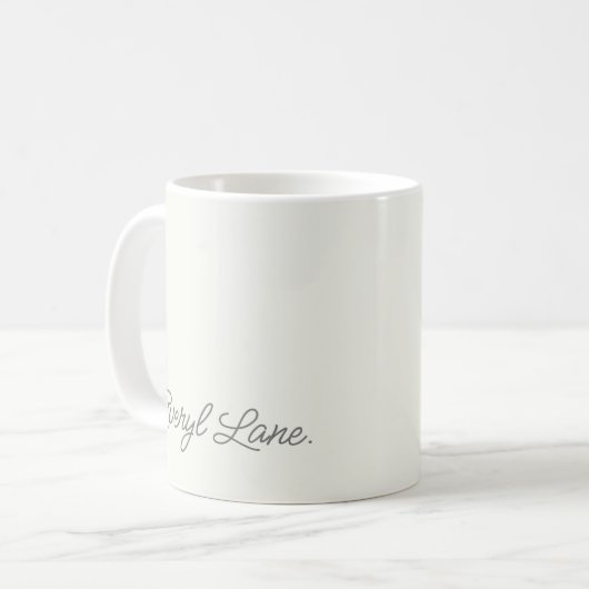 Einfache Elegant Girly Script Calligrafy Name Kaffeetasse (Vorderseite Links)