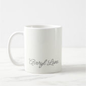Einfache Elegant Girly Script Calligrafy Name Kaffeetasse (Links)