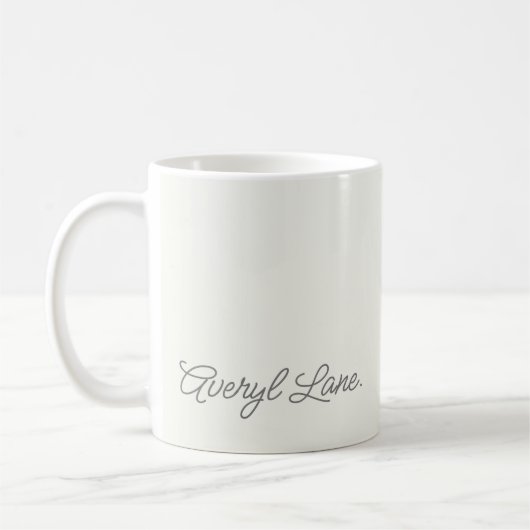 Einfache Elegant Girly Script Calligrafy Name Kaffeetasse (Links)