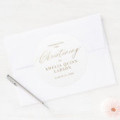 Einfache Elegant Gold Calligraphy Script Christeni Runder Aufkleber (Umschlag)