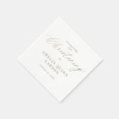 Einfache Elegant Gold Calligraphy Script Christeni Serviette (Ecke)
