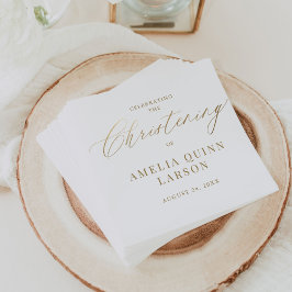 Einfache Elegant Gold Calligraphy Script Christeni Serviette