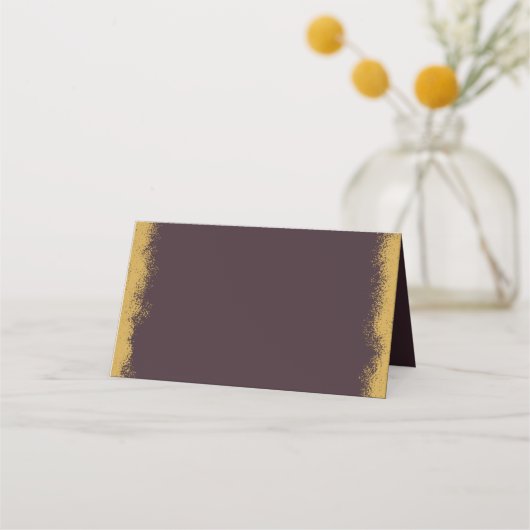 Einfache Elegant Gold Colored Edge Burgundy Platzkarte (Vorderseite)